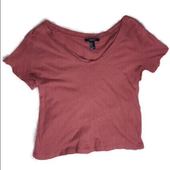 Forever 21 Tops - ♡ FOREVER 21 ORANGE V-NECK T SHIRT ♡